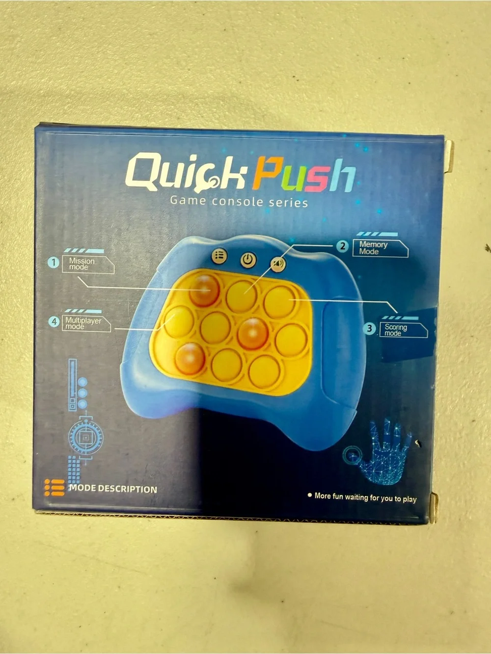 Quick Push Electronic Pop Game Console Light Up Fidget Sensory Toy NIB Ages 3+⁠